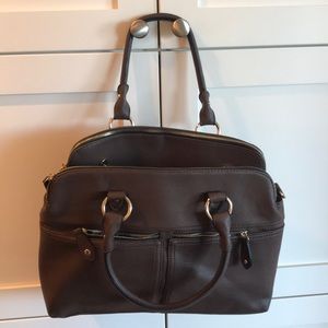 Dark Brown faux-leather purse